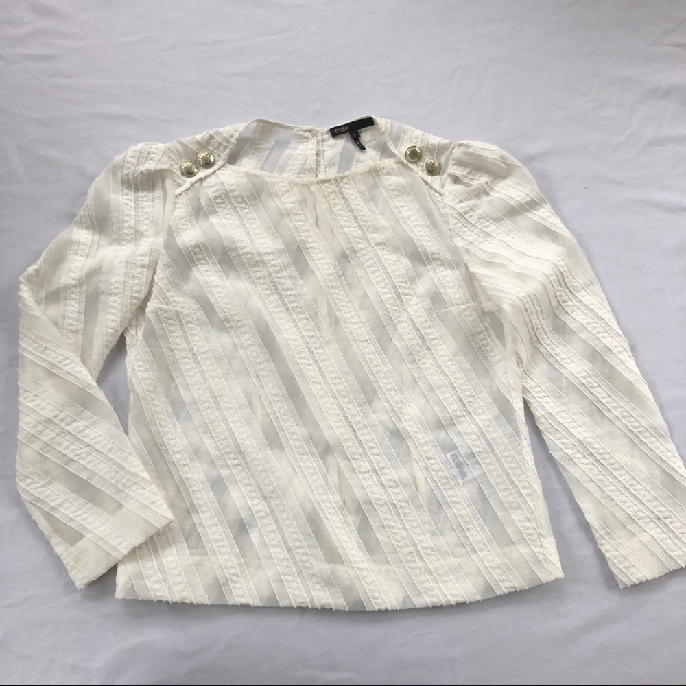 Maje cream top button back size 2